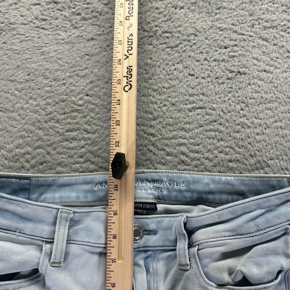 American Eagle Outfitters 360 Jeans Womens 12 Blue Denim Jegging Faded Stretch - Picture 4 of 12